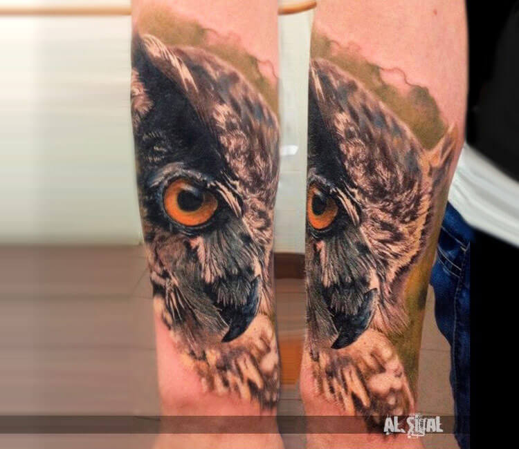 Owl tattoo by Alexander Romashev
