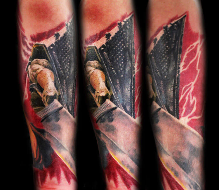 Warrior tattoo by Alexander Romashev
