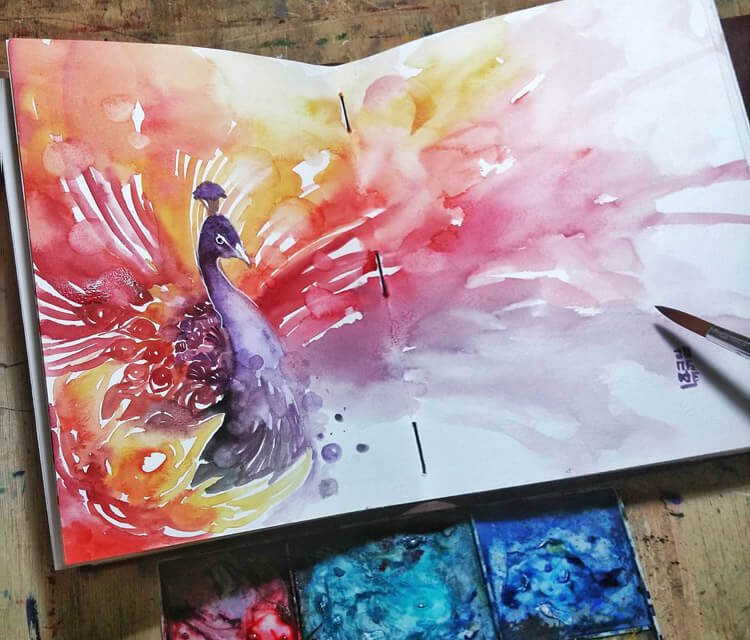 Peacock painting by Art Jongkie