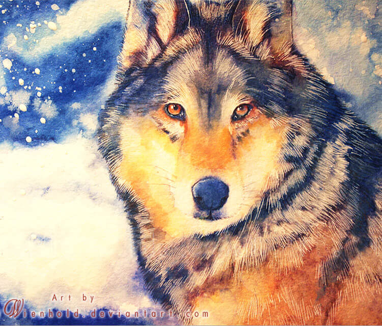 Winters calm watercolor painting by Aurora Wienhold