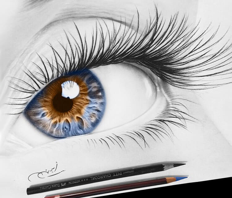 Blue Eye drawing by Ayman Arts