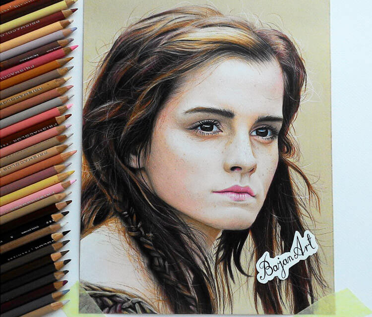 Emma Watson as Ila Noah drawing by Bajan Art