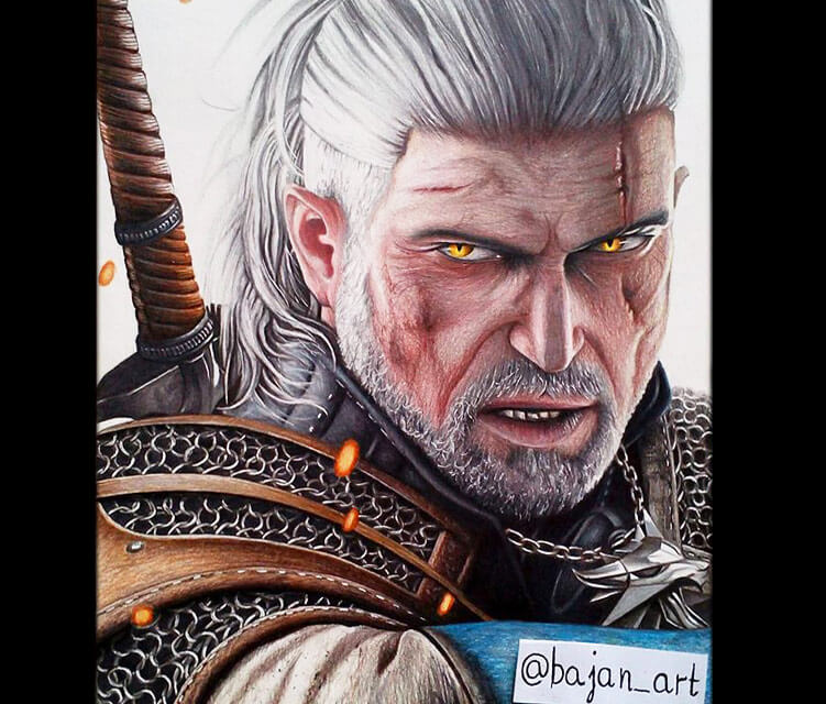 The Witcher drawing by Bajan Art