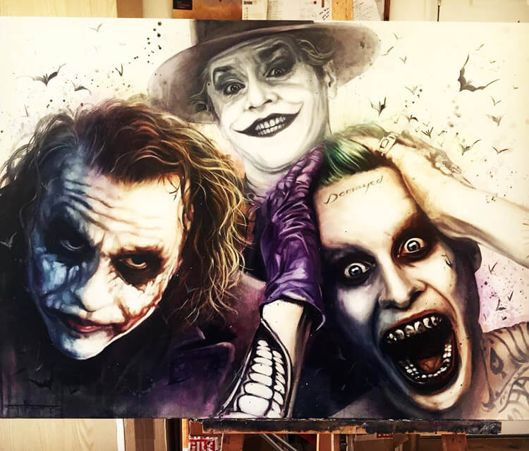 A bunch of Clowns painting by Ben Jeffery