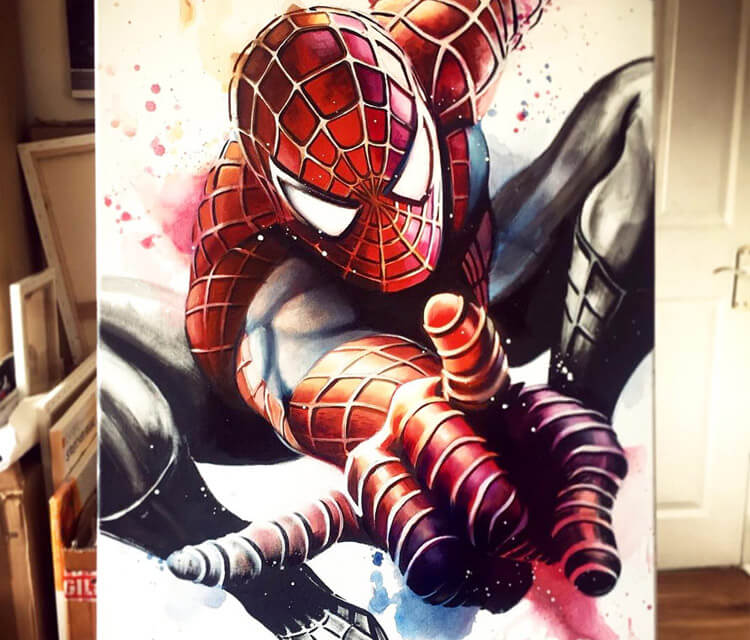 Amazing Spiderman oil painting by Ben Jeffery