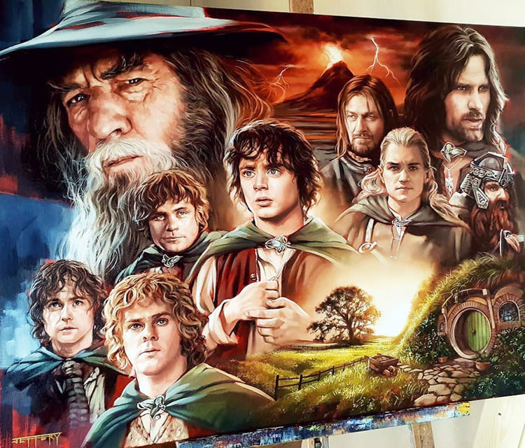 The Fellowship of the Ring oil painting by Ben Jeffery