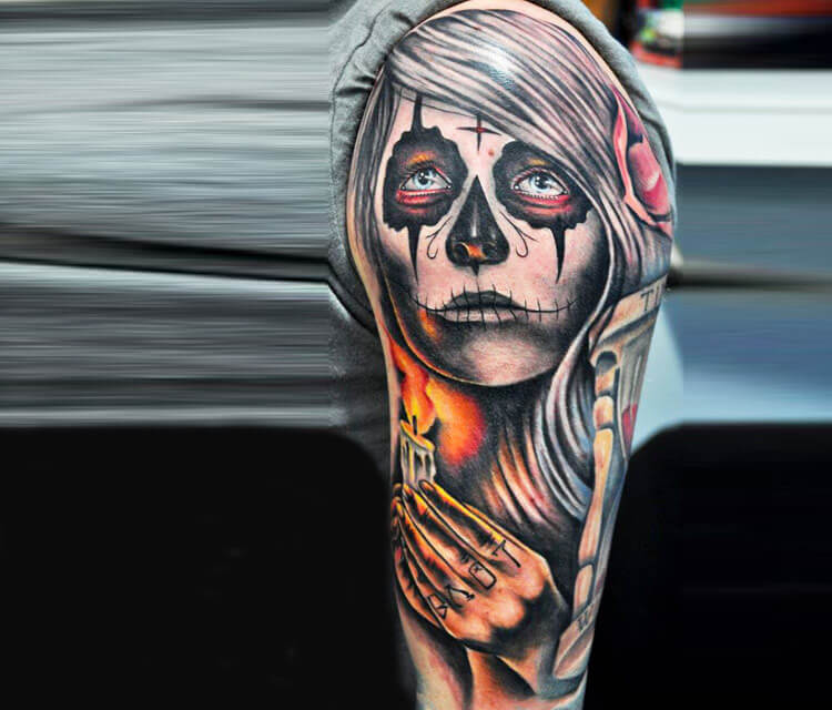 Muerte tattoo by Benjamin Laukis