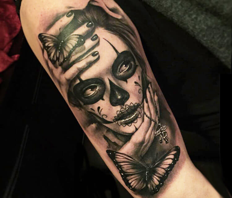 Muerte tattoo by Benjamin Laukis