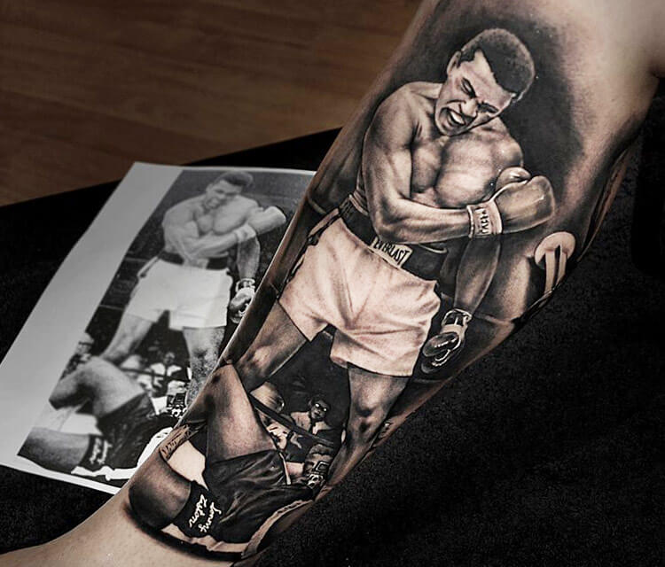 Tattoo of Muhammad Ali by Benjamin Laukis