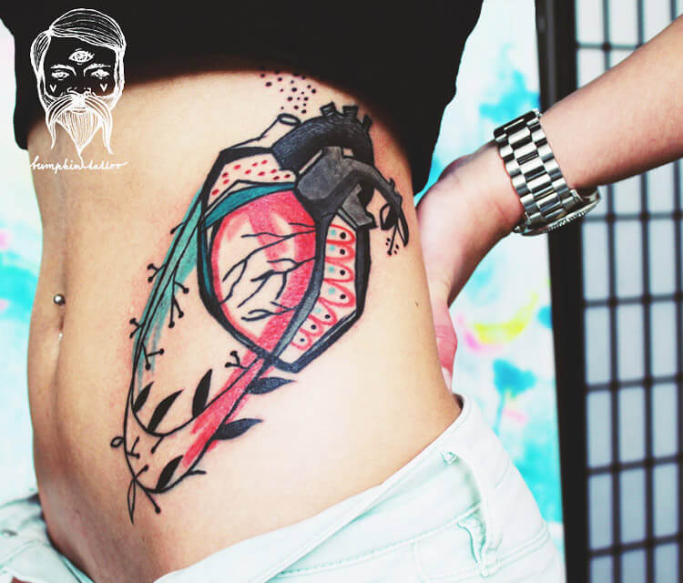 True heart tattoo by Bumpkin Tattoo