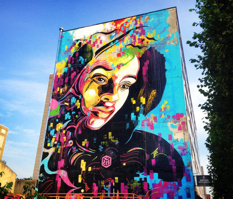 Mural abstract work by C215