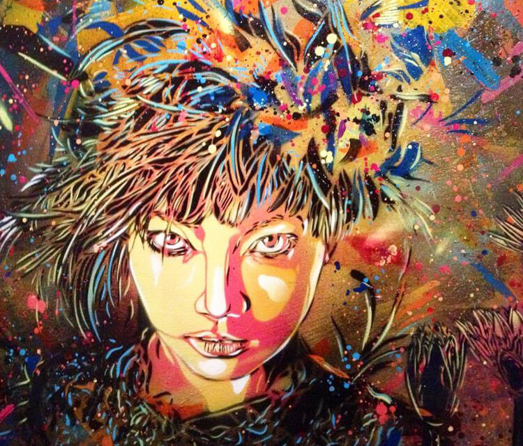 Angelina Jolie abstract portrait by C215