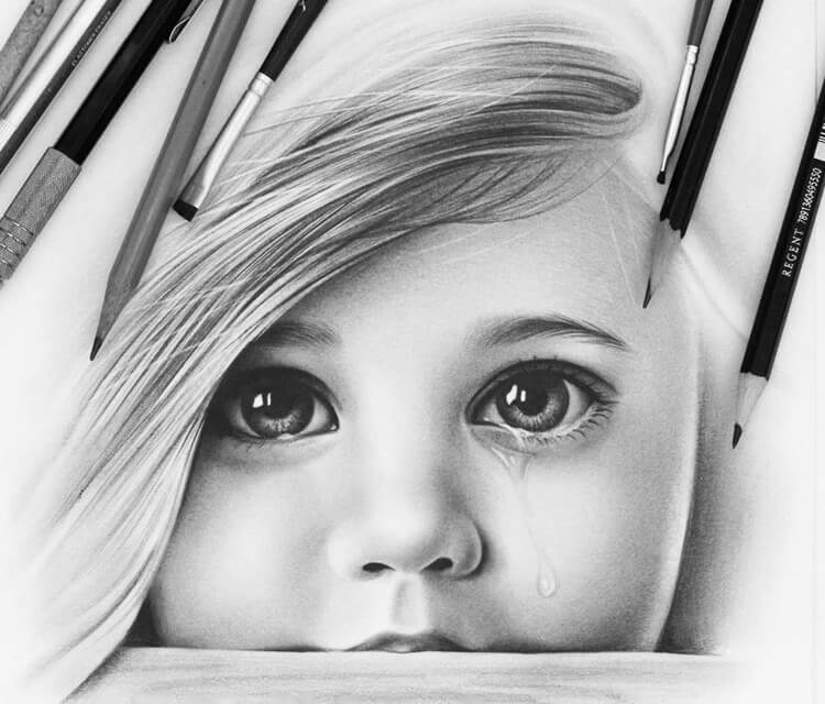 Child Face Drawing By Charles Laveso No 1313