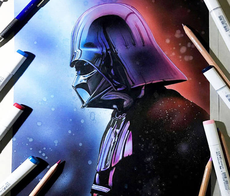 Darth Vader color drawing by Craig Deakes