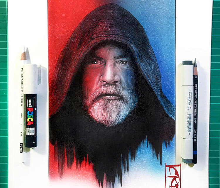 Luke Skywalker color drawing by Craig Deakes