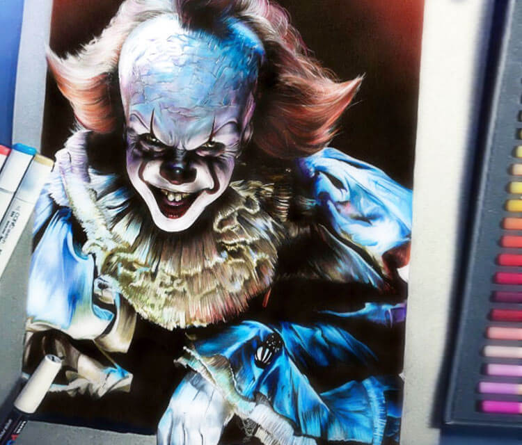 Pennywise pencil drawing by Craig Deakes