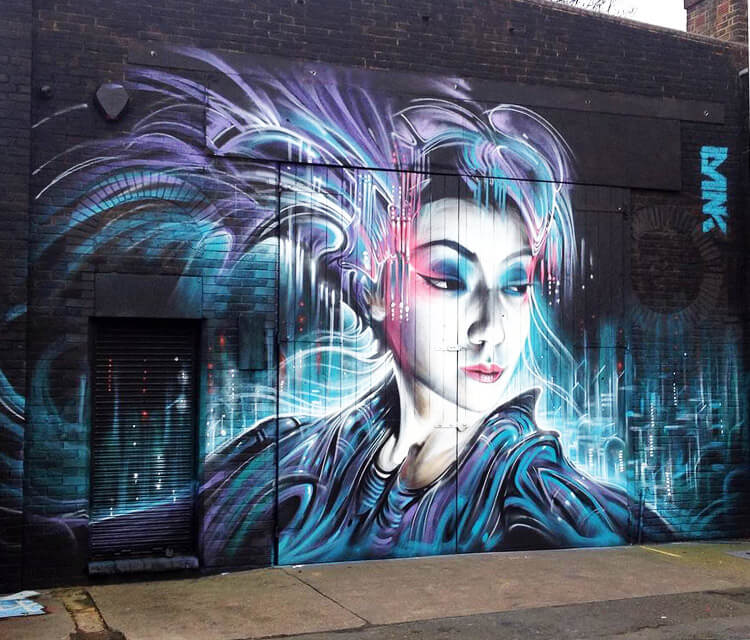 Future Geisha streetart by Dan DANK Kitchener