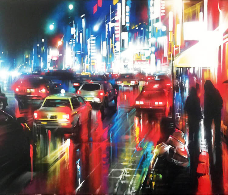 Tokyo rush mixedmedia by Dan DANK Kitchener