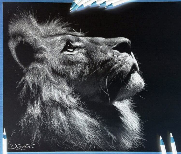 Inverted Lion drawing by Dino Tomic