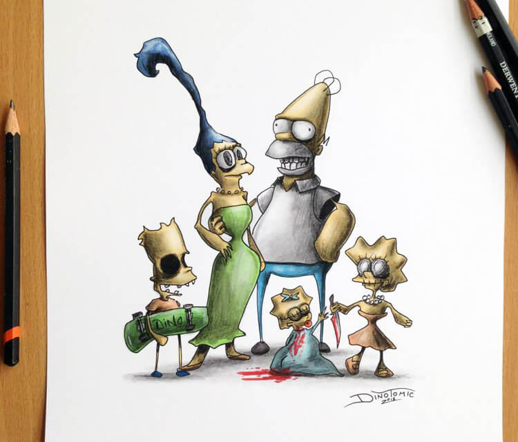 Simpsons Creepy color drawing by Dino Tomic