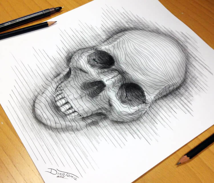Skull sketch by Dino Tomic