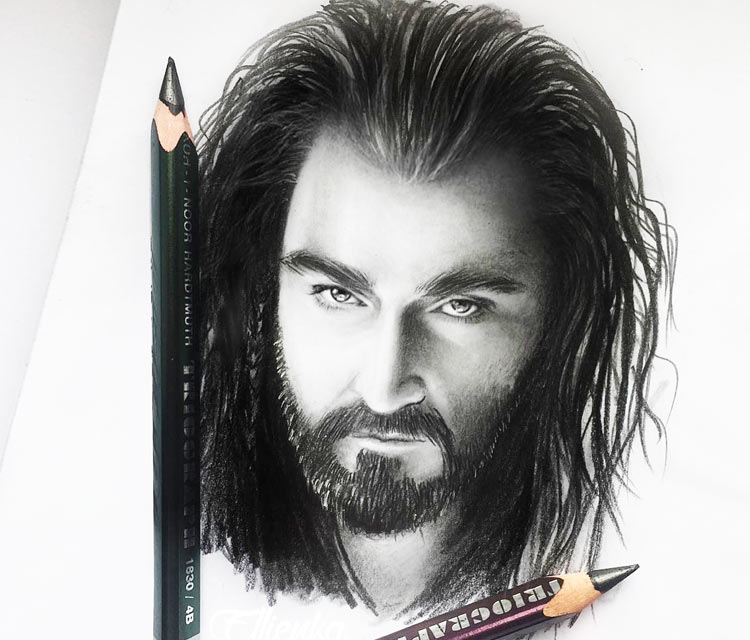 Thorin pencil drawing by Elienka Art