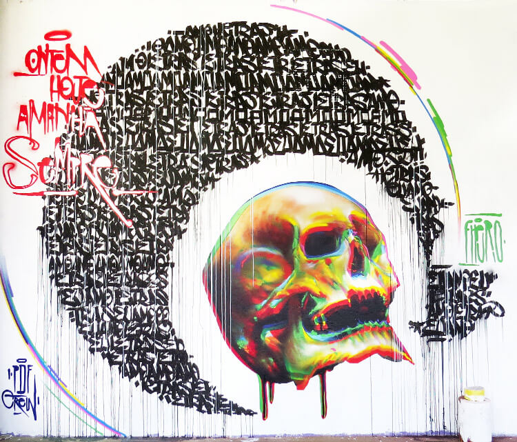 Graffiti with skull graffiti by Fhero Art