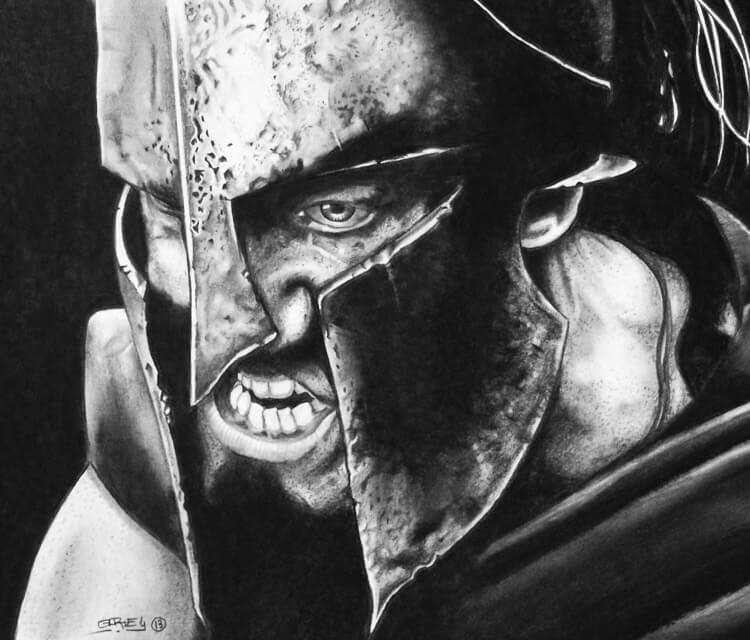 Leonidas drawing by Garvel Art