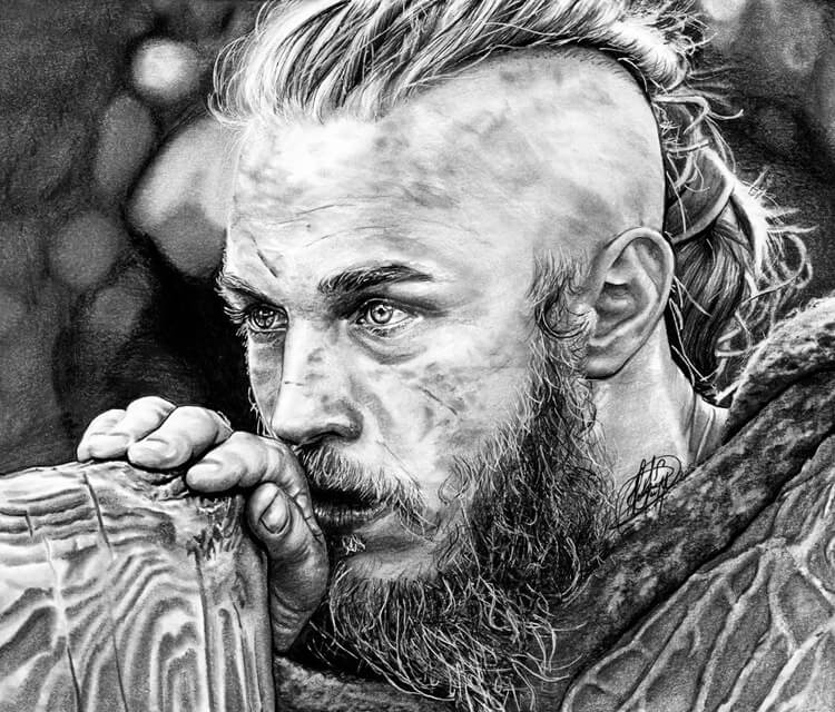 Ragnar Lothbrok drawing by Helene Kupp