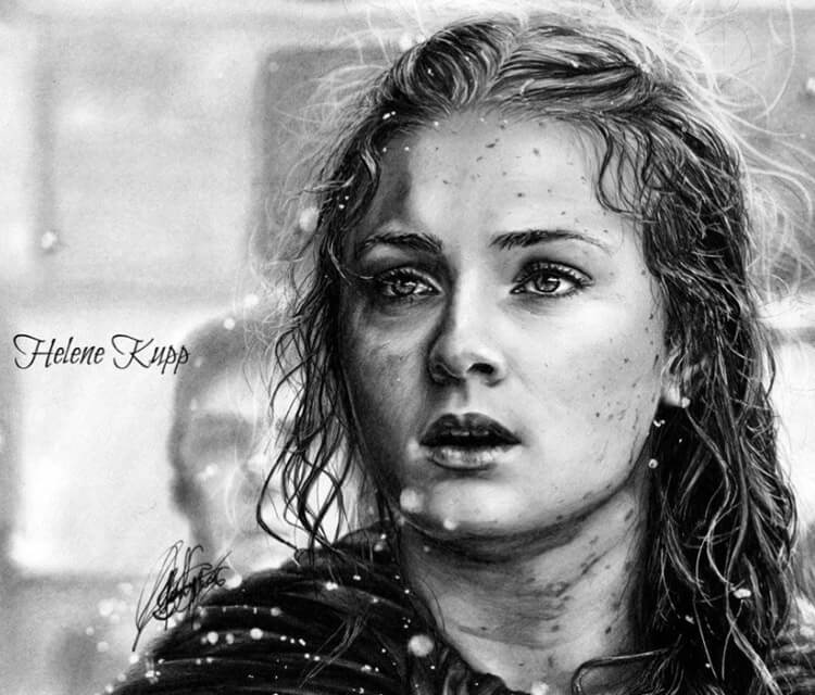 Sansa Stark drawing by Helene Kupp
