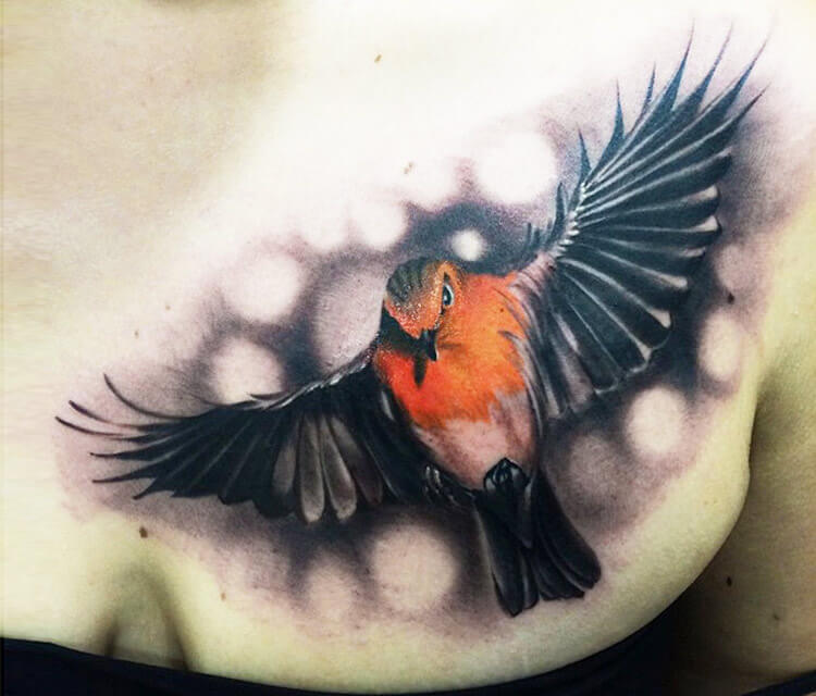 Bird tattoo by Ivan Trapiani