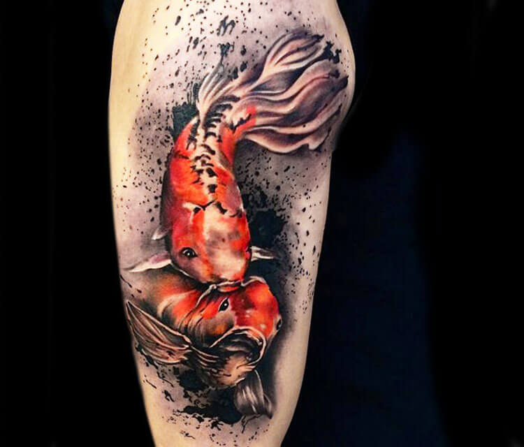 Koi fish tattoo by Ivan Trapiani