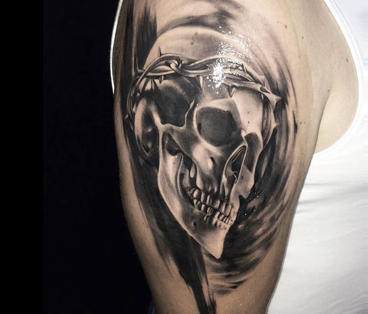 Skull tattoo tattoo by Ivan Trapiani