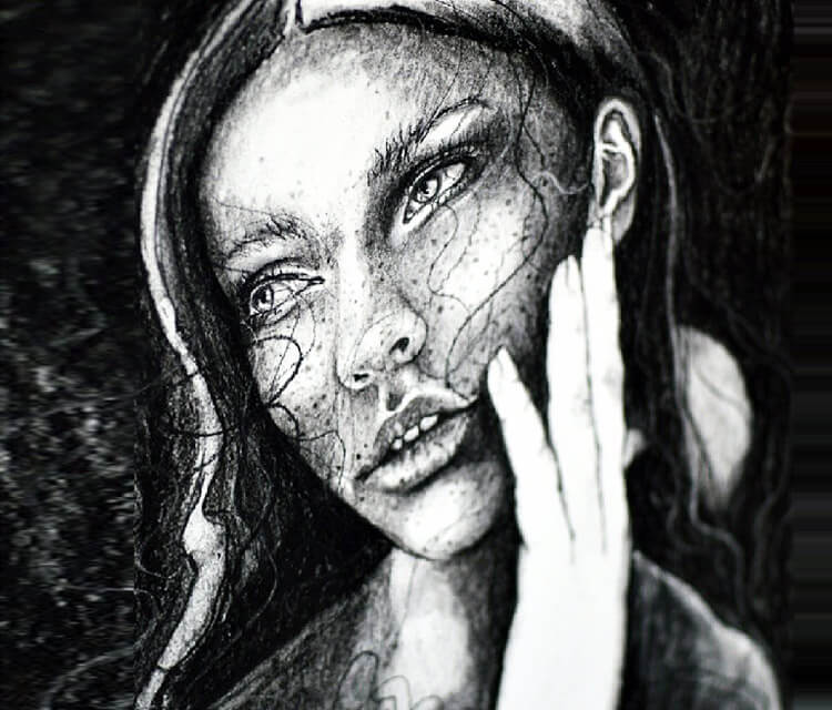 Gorgeous Woman drawing by Jane Beata Lepejova