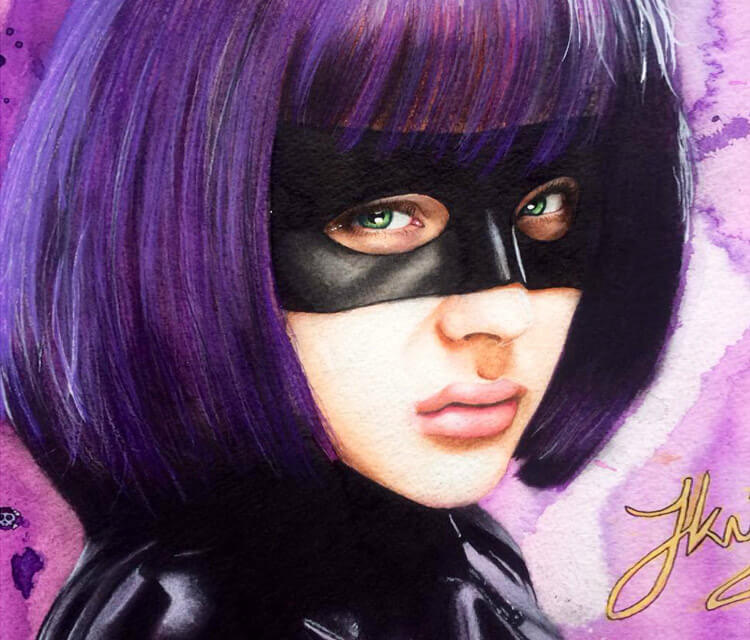 Hit girl from Kick Ass painting by Jonathan Knight Art