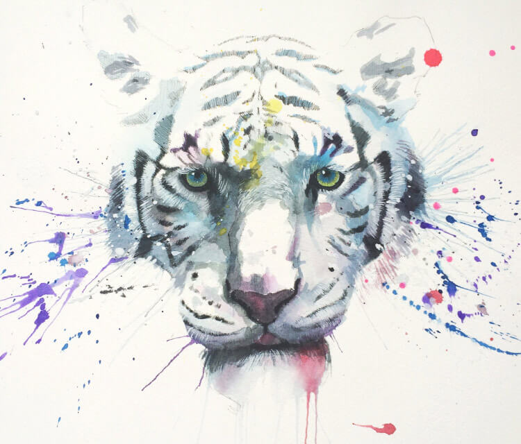 White Tiger painting by Jonathan Knight Art