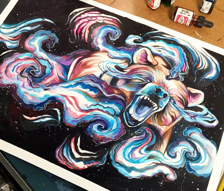 West Coast Roar painting by Katy Lipscomb Art