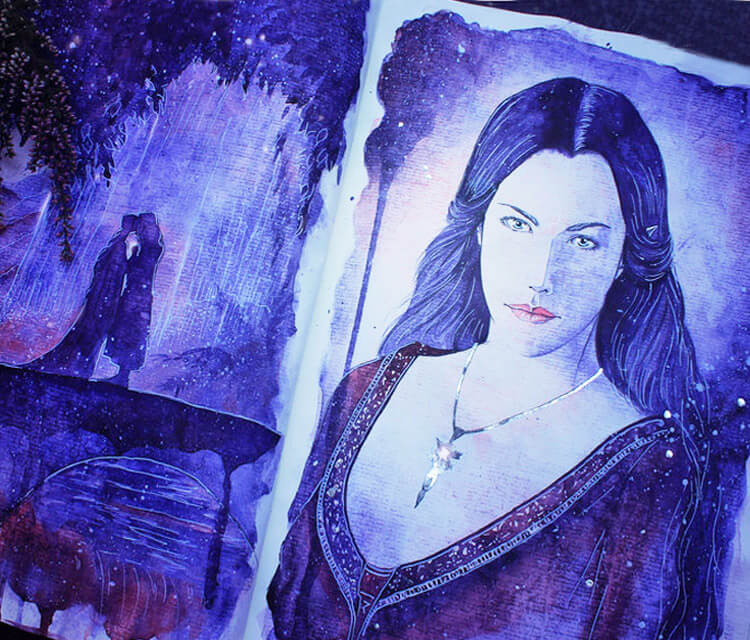 Arwen the Evenstar watercolor painting by Kinko White