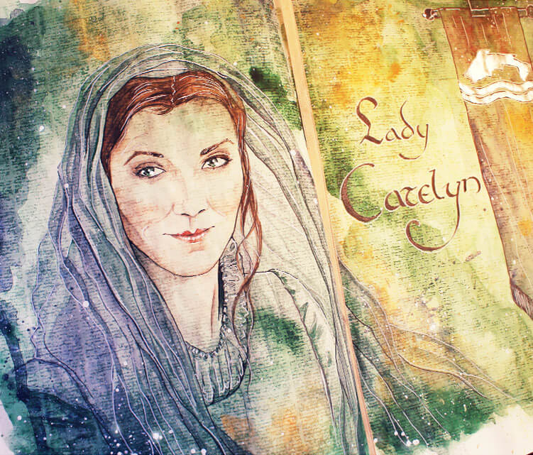 Lady Catelyn watercolor painting by Kinko White