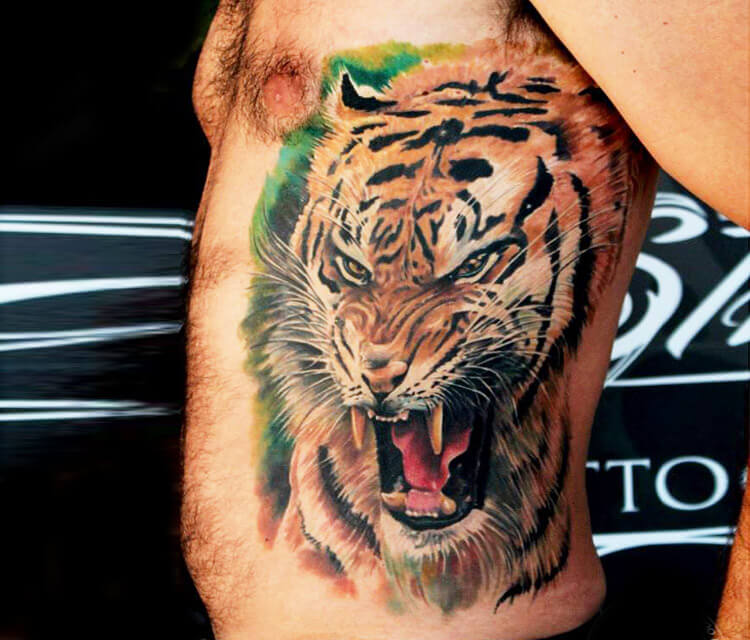 Badass tiger tattoo by Led Coult