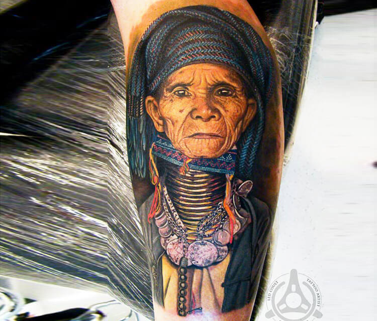 Padaung woman tattoo by Led Coult