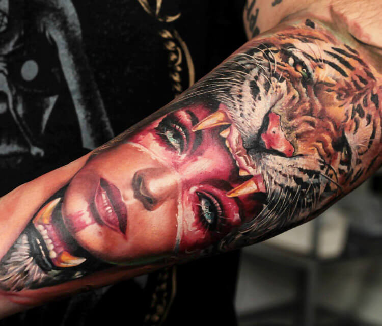 Tiger squaw tattoo by Led Coult