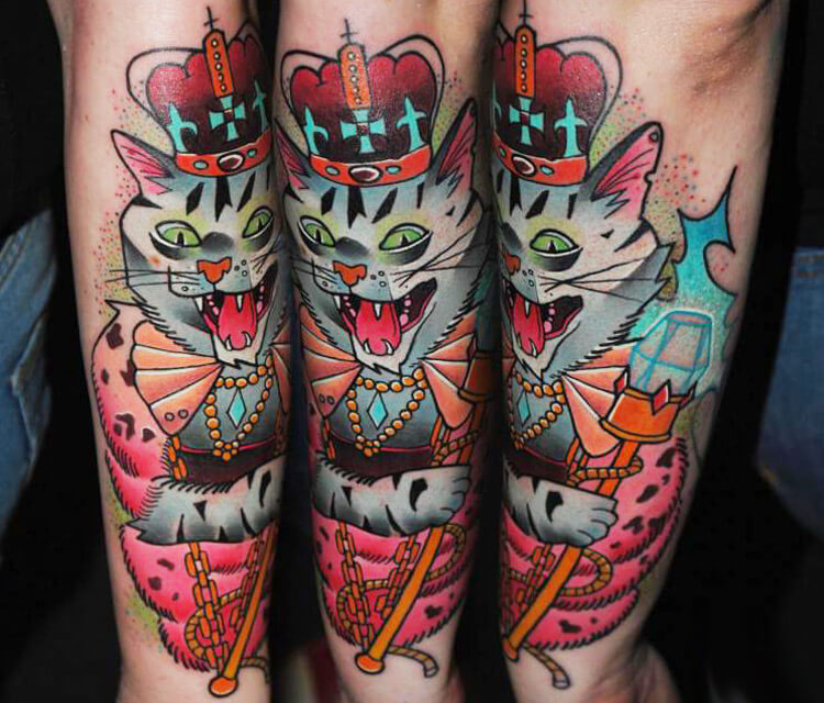 King Cat tattoo by Lehel Nyeste