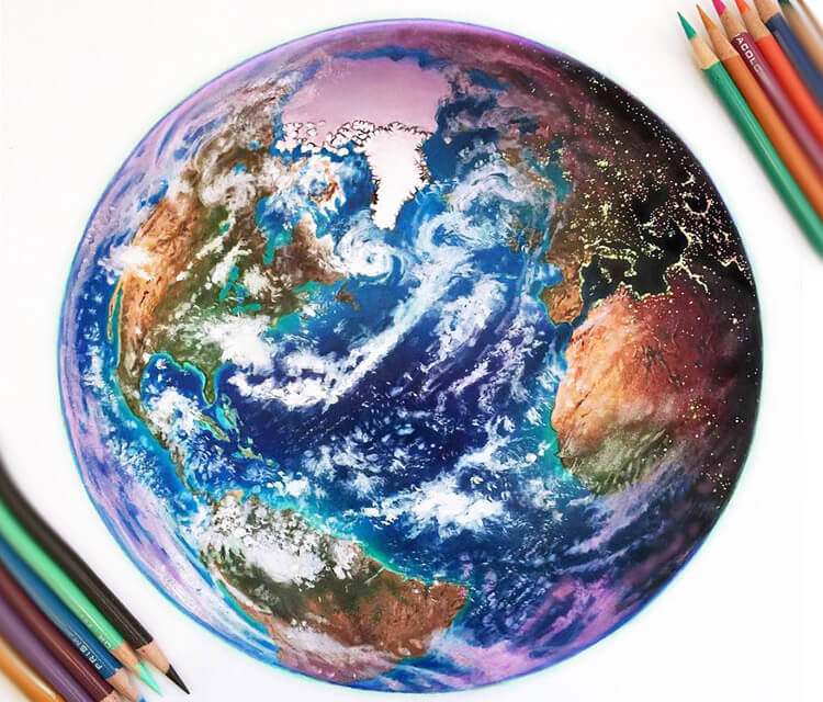A colorful Earth color drawing by Morgan Davidson