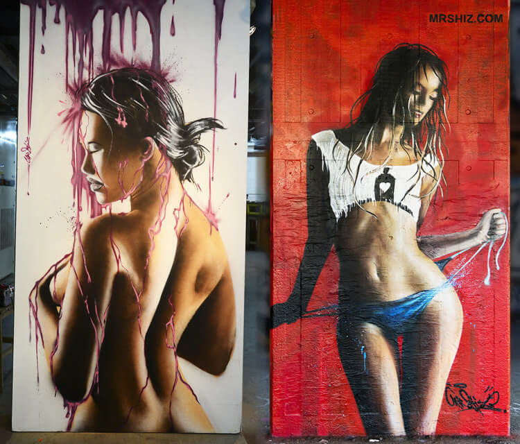 Sexy woman street art by Mr Shiz