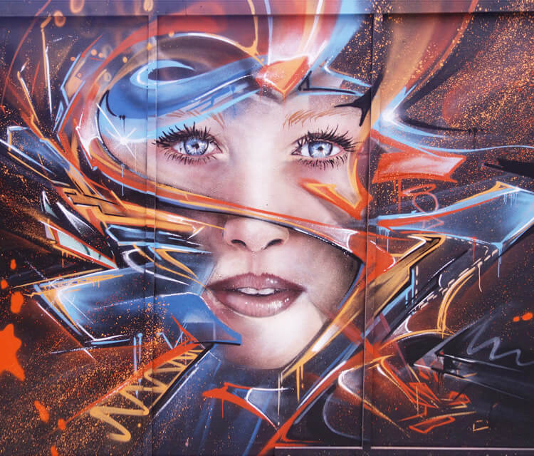 Sci-Fi Face Graffiti by Mr Shiz