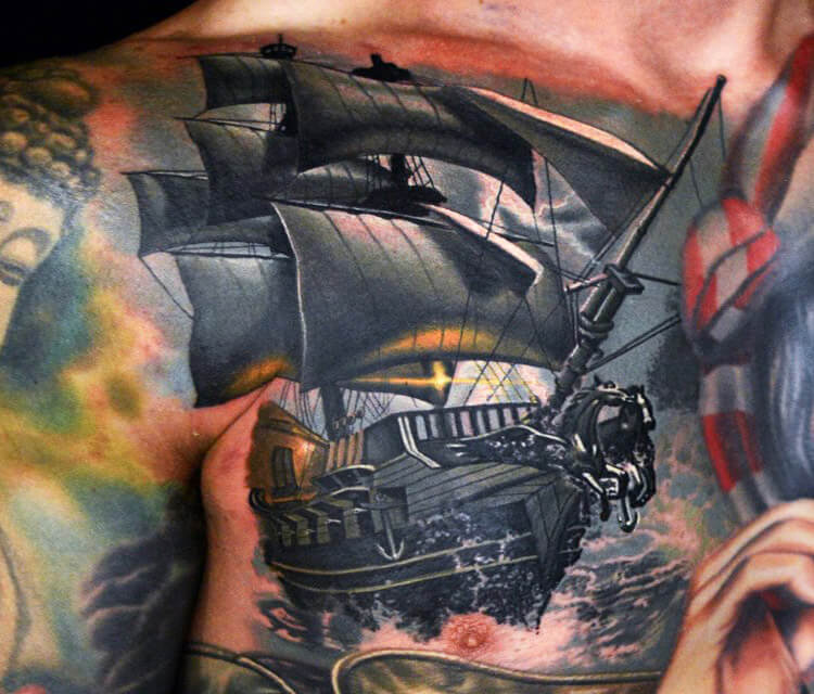 The Ship tattoo by Nikko Hurtado