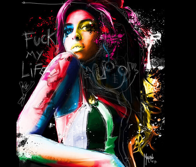 Amy Winehouse, mixed media by Patrice Murciano