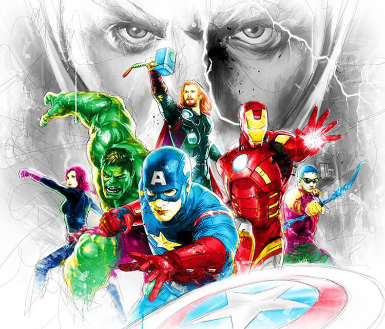 Avengers mixedmedia by Patrice Murciano