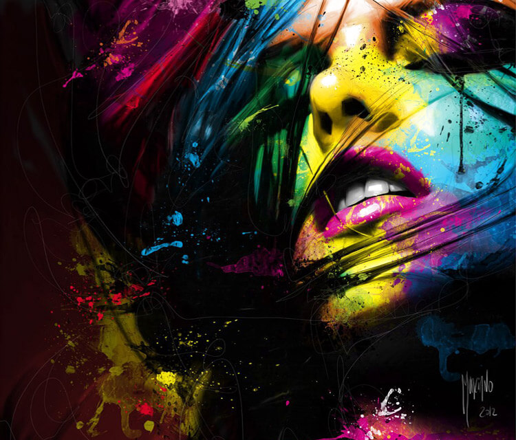 Caliente painting, mixed media by Patrice Murciano